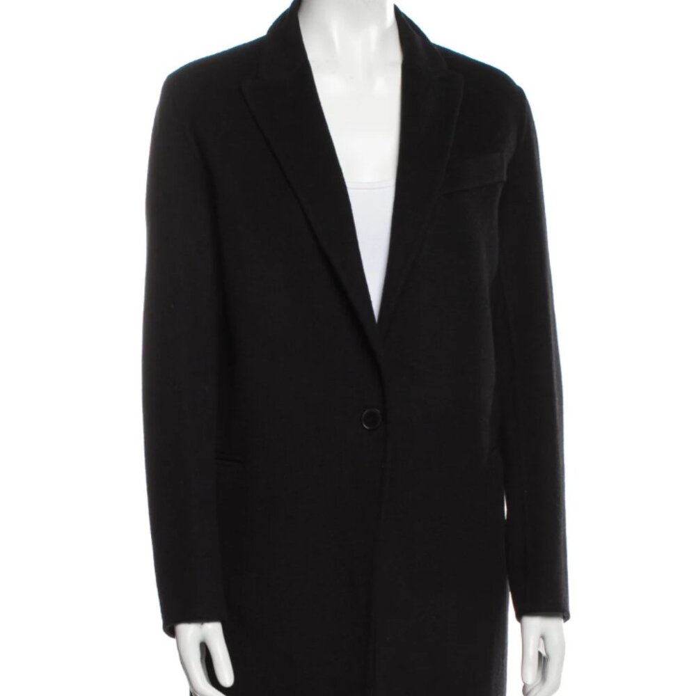 Sandro Paris Black Wool Overcoat